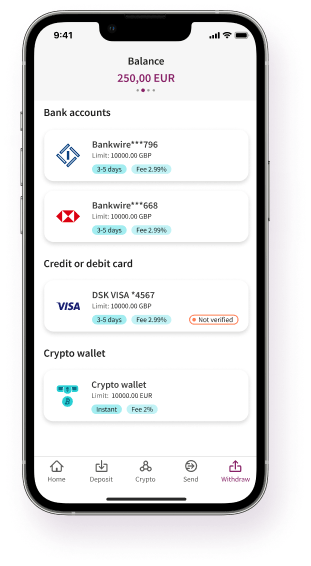 from crypto wallet to bank account