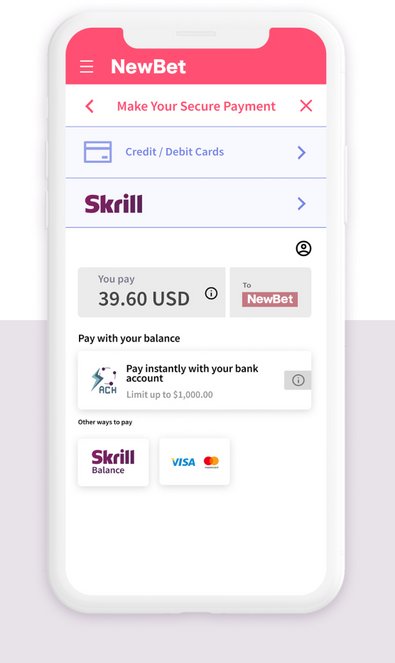 pay with Skrill screen