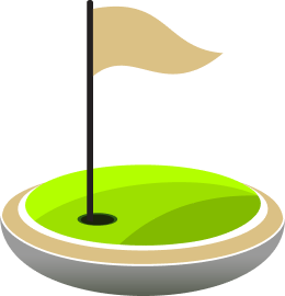 Image of a yellow golf flag 