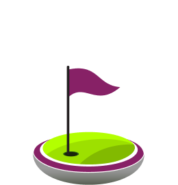 Image of a purple golf flag 